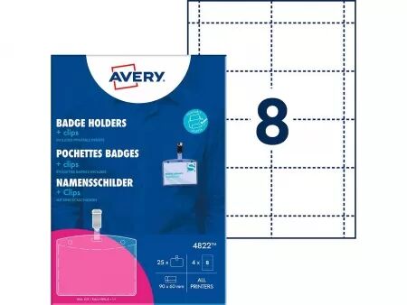 Lot de badges individuels nominatifs Avery