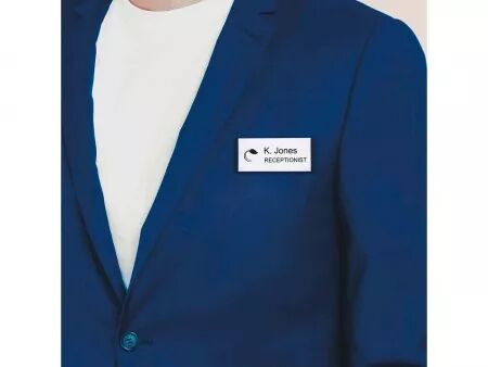 Lot de Badges nominatifs Avery \ Polar20\  avec aimant, 68 x 22 mm