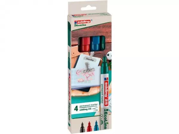 Marqueur Edding 25 Ecoline pointe ronde, assortiment