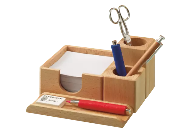 Miniorganiseur, 2 pots crayons, h�tre huil�