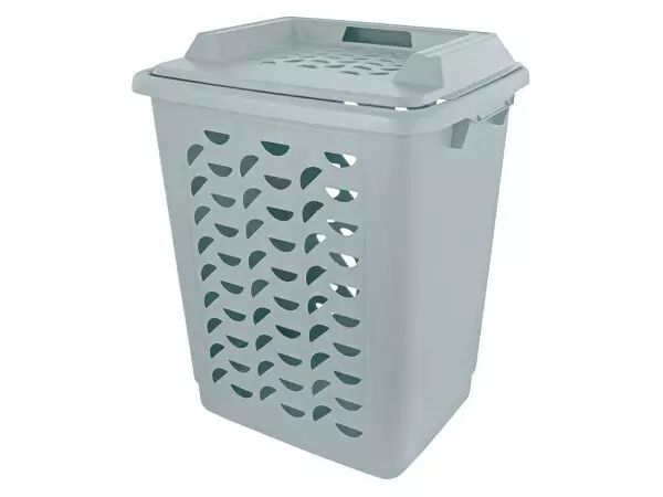 Panier � linge Ecoline avec couvercle, gris clair