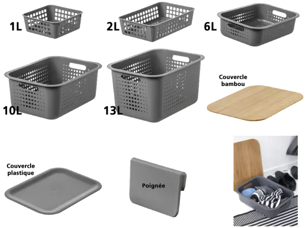 Paniers rangement plast. recycl�