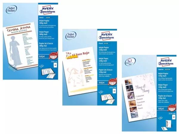 Papier sp�cial jet d\'encre Avery Zweckform