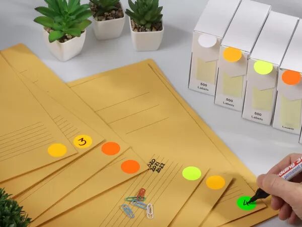 Pastille inscriptibles, blanc et fluo