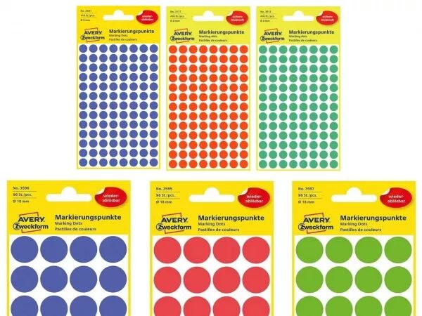Pastilles enlevables rondes