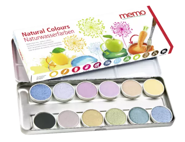 Peinture � l\'eau memo, 12 teintes d\'origines v�g�tales