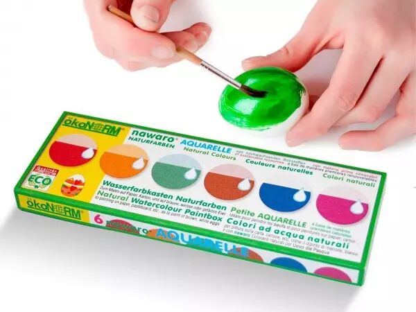 Peinture � l\'eau Nawaro en godets, avec pinceau, 6 couleurs