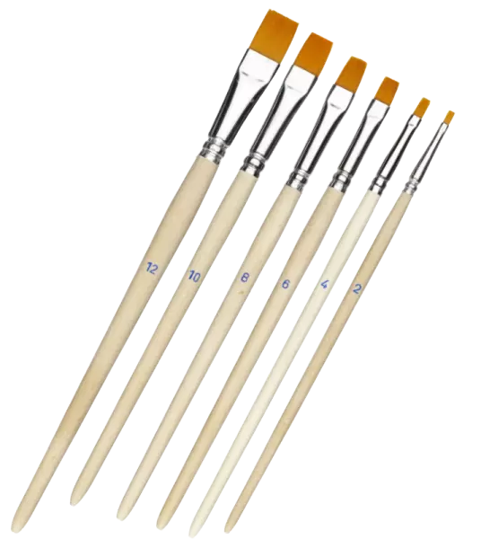 Pinceau plat, manche bois FSC, soie synth�tique