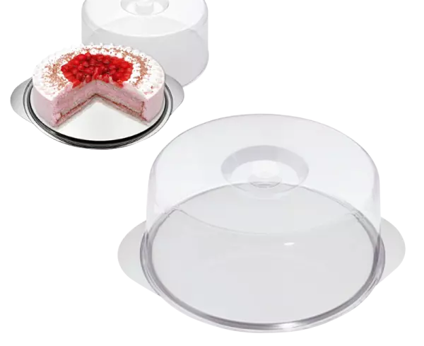 Plat � g�teau � 33,5 cm, avec cloche plastique