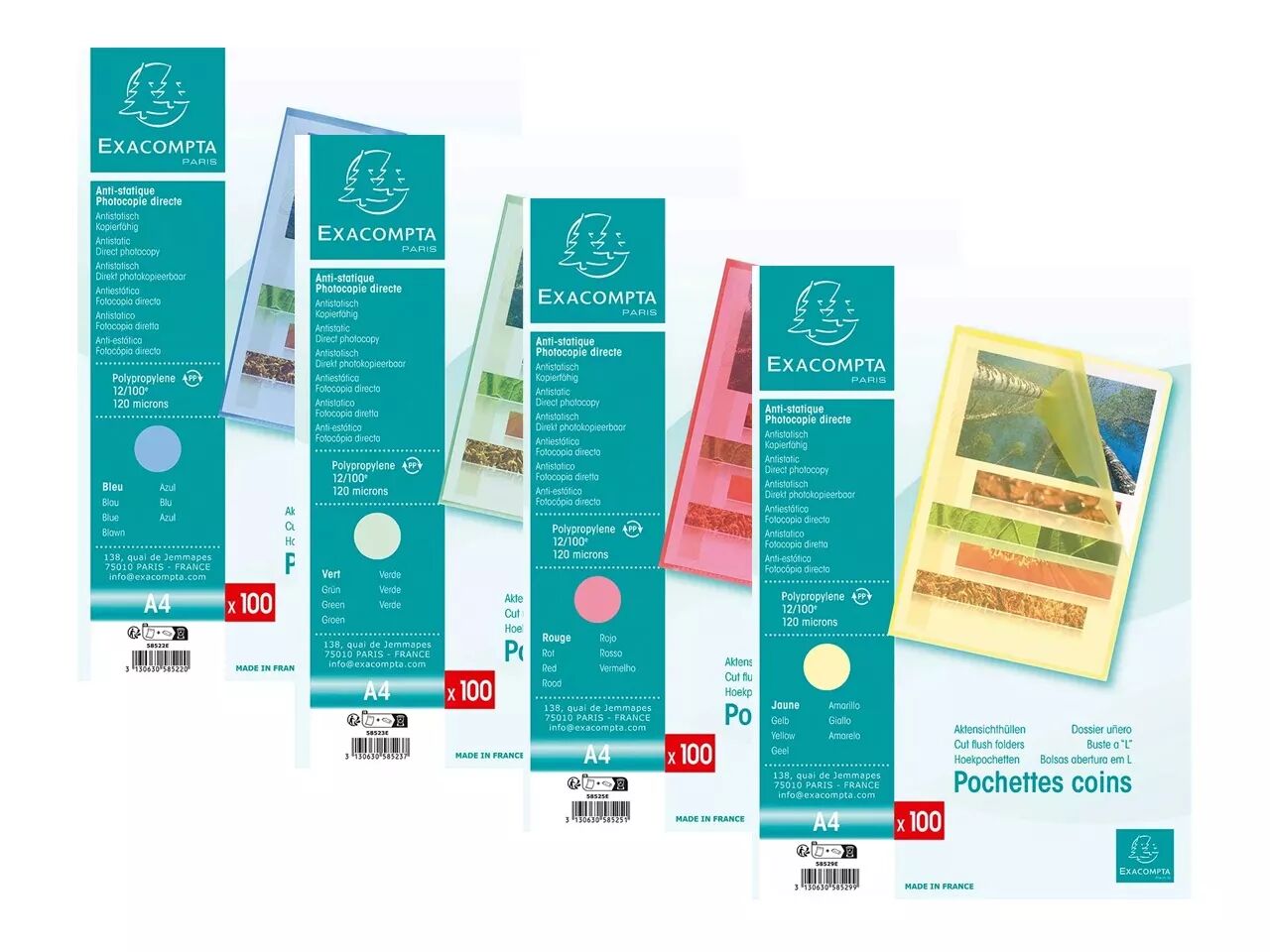 Pochettes coins Exacompta 120&micro;