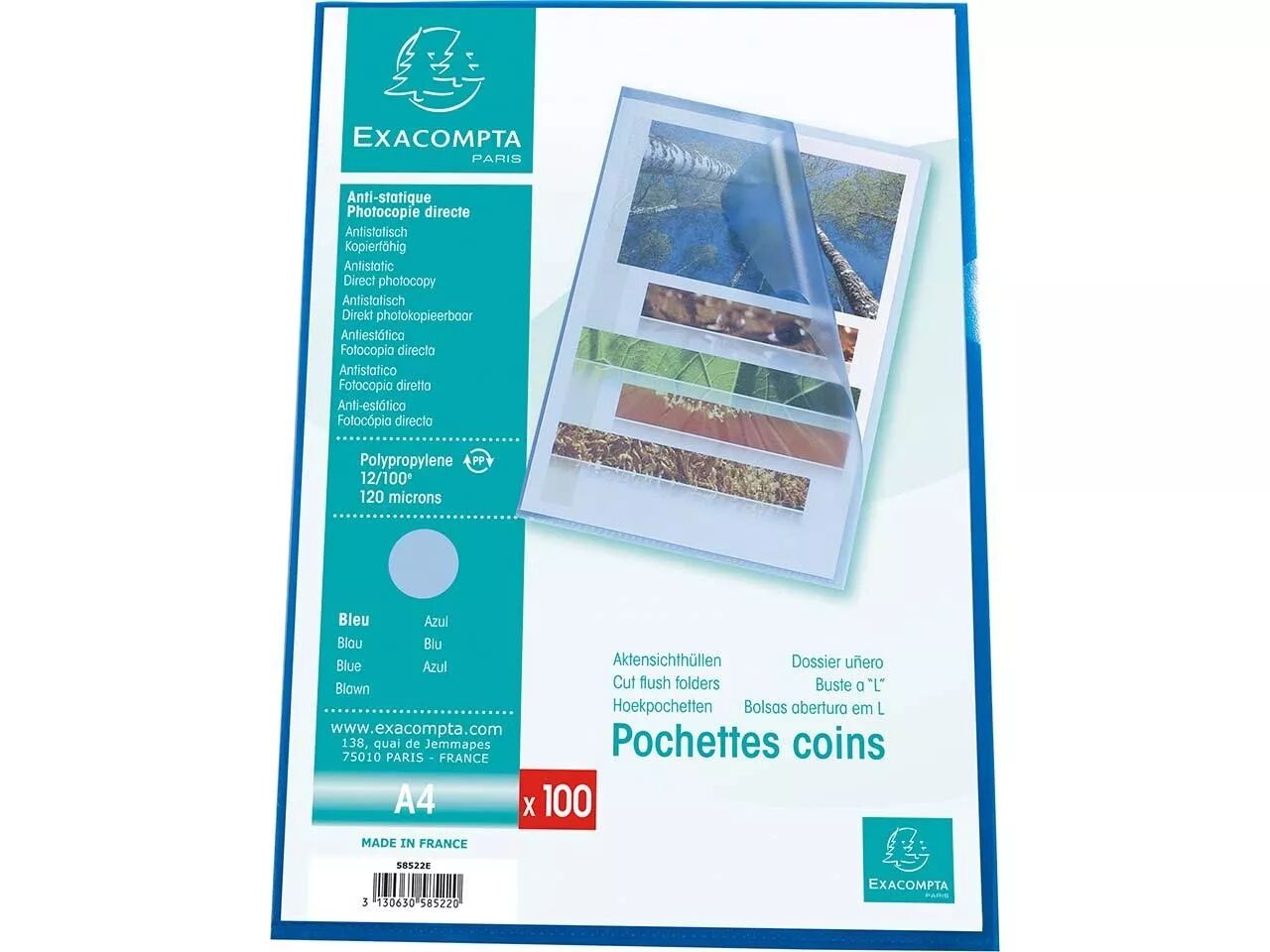 Pochettes coins Exacompta 120&micro;