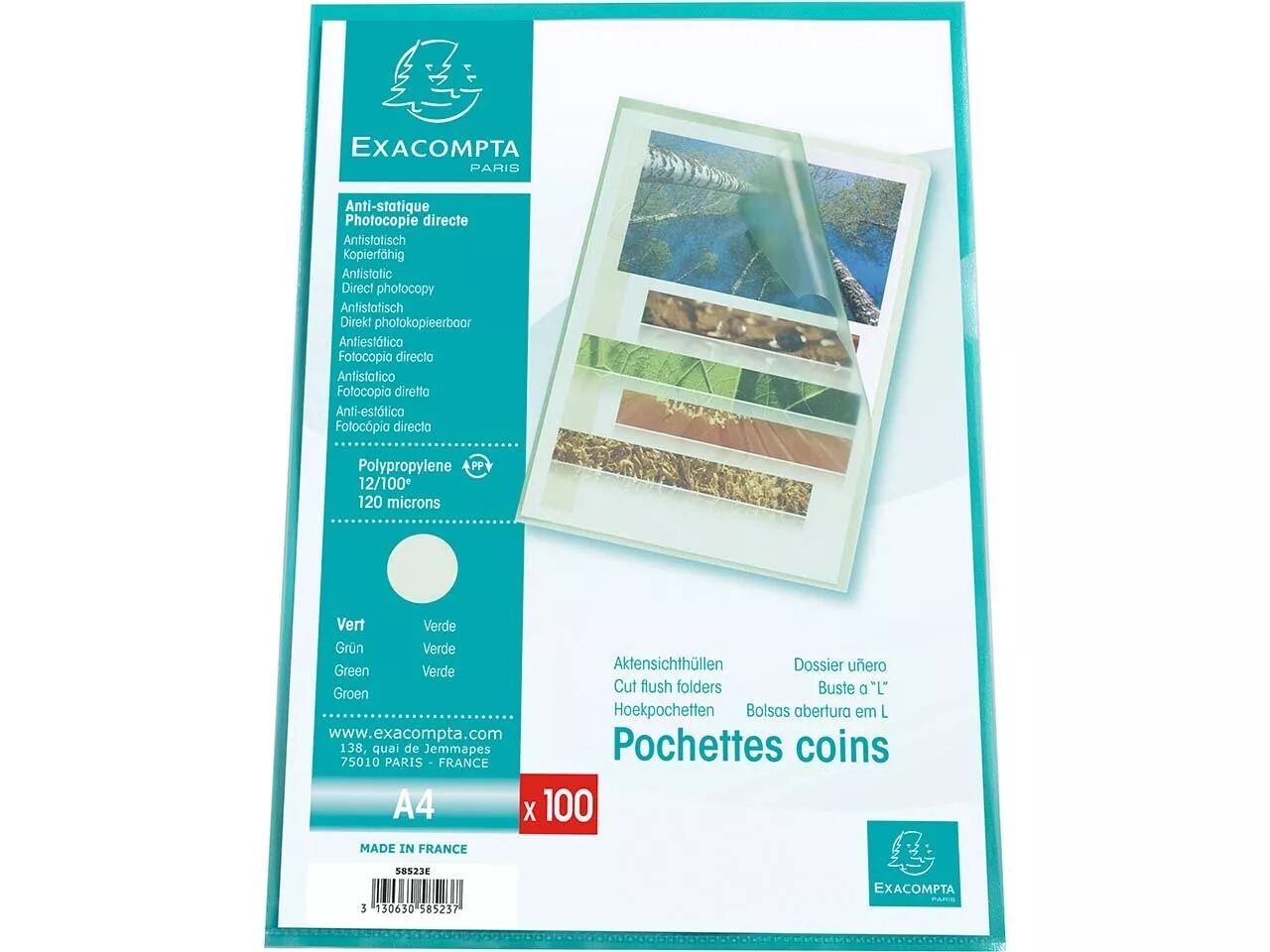 Pochettes coins Exacompta 120&micro;