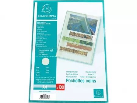 Pochettes coins Exacompta 120&micro;
