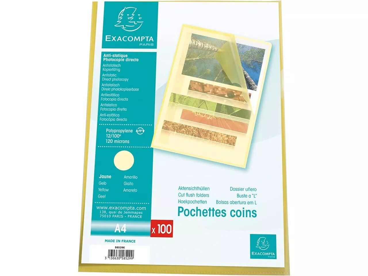 Pochettes coins Exacompta 120&micro;
