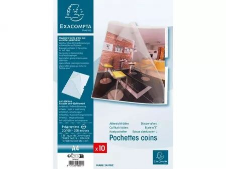 Pochettes coins Exacompta 200&micro;