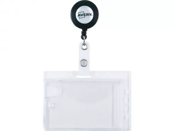 Porte badges double Avery avec enrouleur et clip
