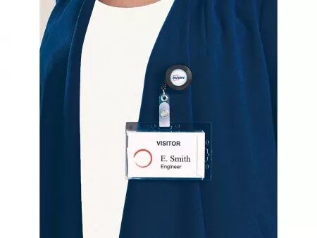 Porte badges double Avery avec enrouleur et clip