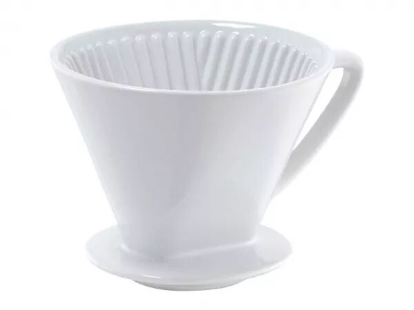 Porte-filtre � caf� en c�ramique, blanc, taille 4