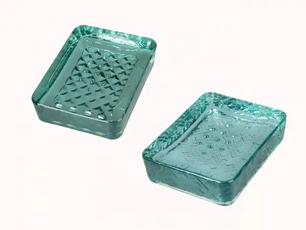 Porte-savon en verre recycl�