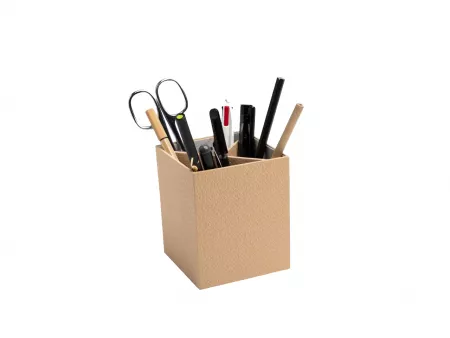 Pot &agrave; crayon en carton recycl&eacute;, 3 compartiments