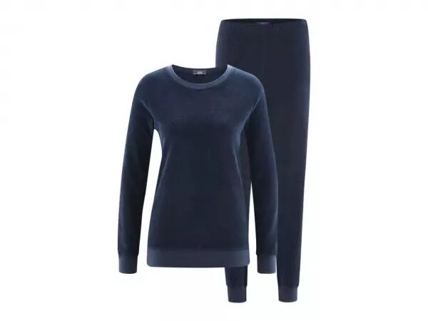 Pyjama femme coton bio �ponge Bonnie bleu marine, taille XL
