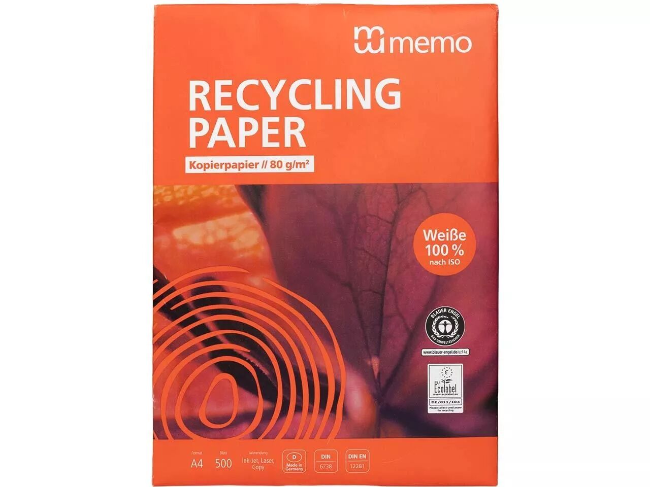 Ramette A4 80 g 500 feuilles, Memo &laquo; Recycling White &raquo;