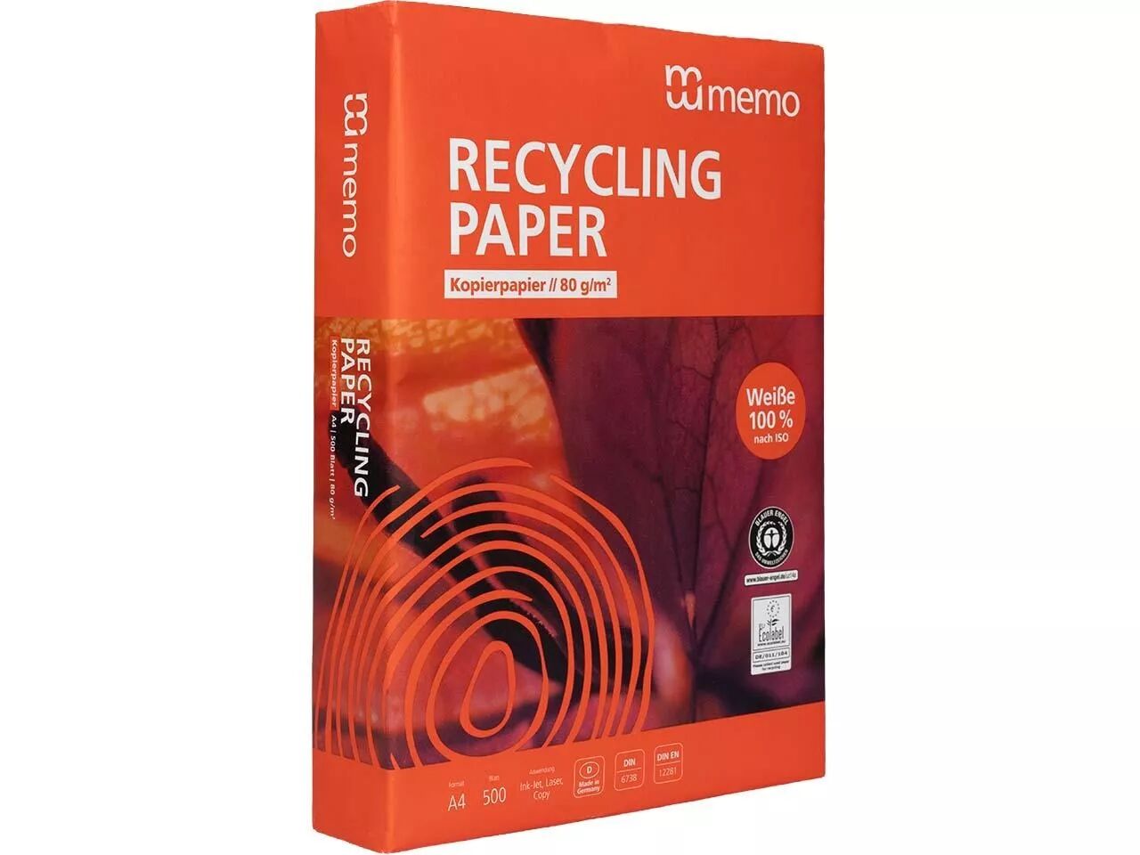 Ramette A4 80 g 500 feuilles, Memo &laquo; Recycling White &raquo;