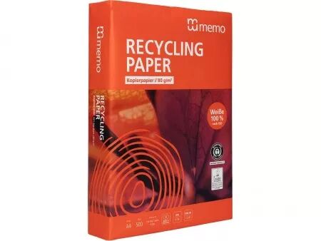 Ramette A4 80 g 500 feuilles, Memo &laquo; Recycling White &raquo;