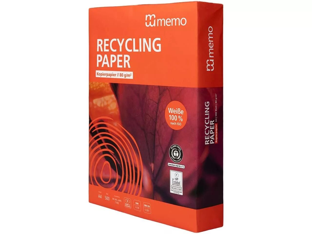 Ramette A4 80 g 500 feuilles, Memo &laquo; Recycling White &raquo;