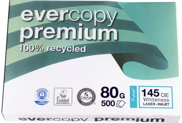 Ramette papier 500 feuilles, 80g, A4 Evercopy Premium