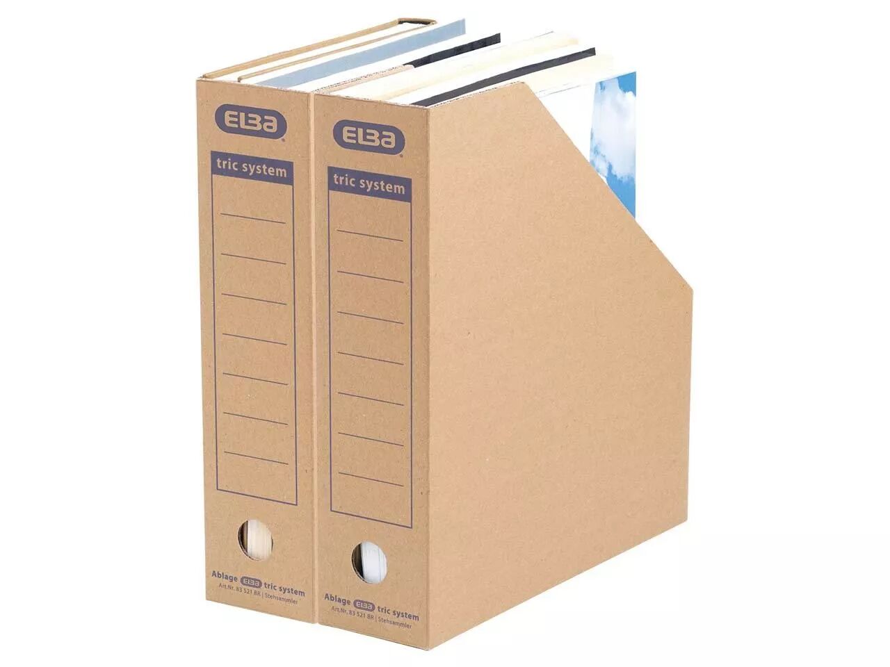 Range-revue carton ondul&eacute; recycl&eacute;, A4, naturel