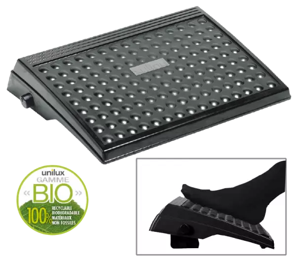Repose-pieds BIO Unilux, reglable en hauteur, noir