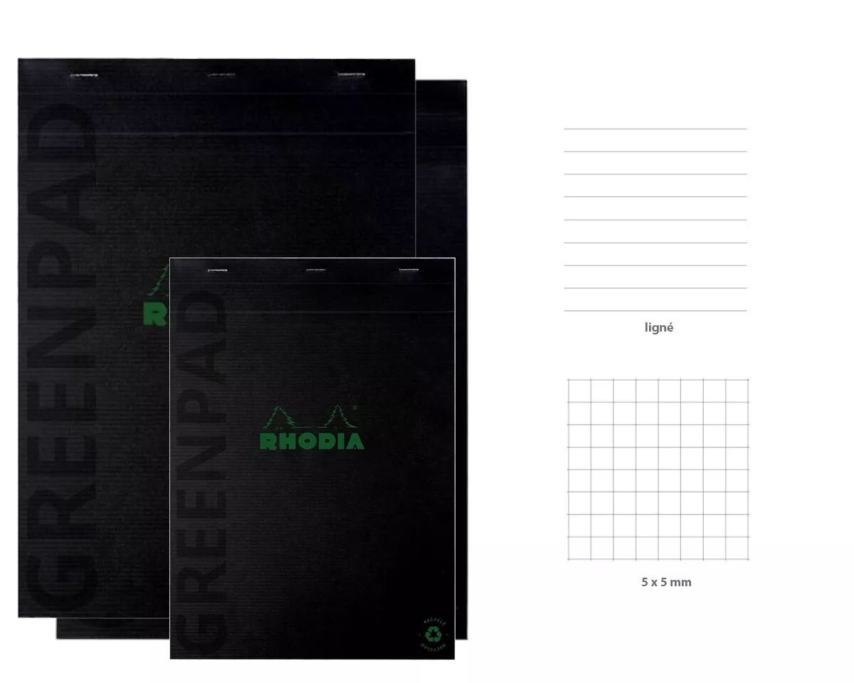 RHODIA Bloc-notes GREENPAD noir