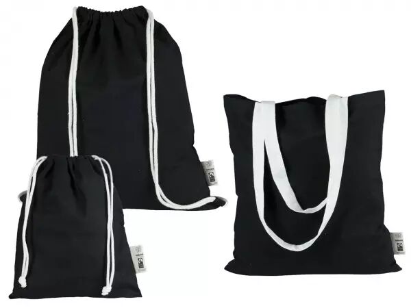 Sac � dos en coton bio noir � personnaliser