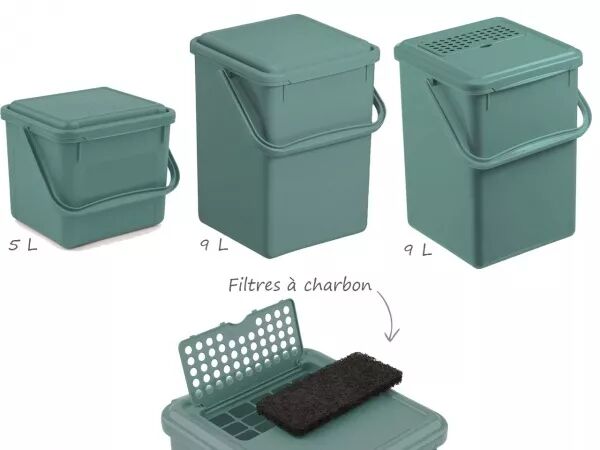Seau � compost en plastique recycl�, accessoires, rotho