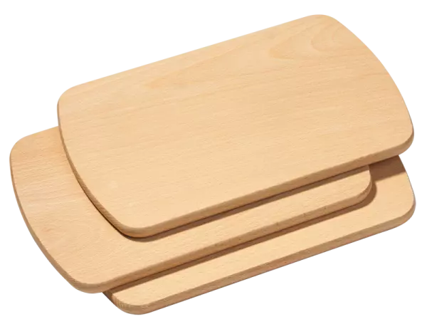 Set 3 planches � d�couper, h�tre massif, 24x15x1 cm