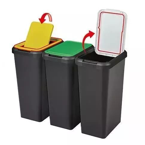 Set de 4 poubelles de tri s�lectif Touch & Lift 