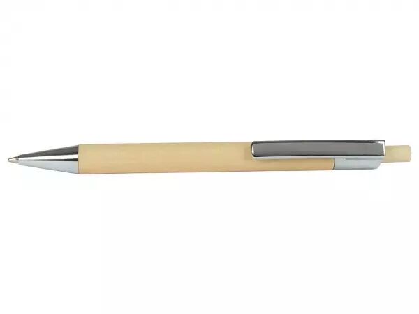 Stylo-bille bois FSC, clip m�tal + poussoir bois