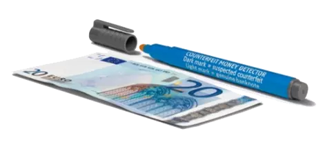 Stylo feutre d�tecteur de faux billet, bleu/gris