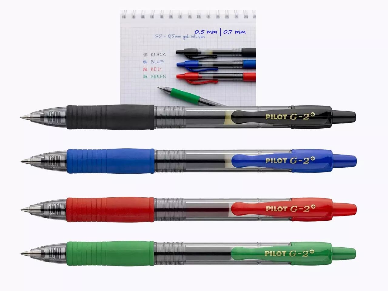 Stylo roller, encre gel, Pilot G-2 Plus