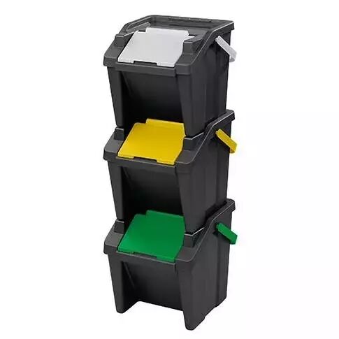 Syst�me de tri des d�chets \ Tower\ , en plastique recycl�,  30 litres