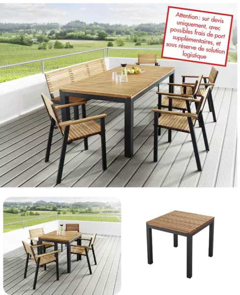 Table de jardin bois FSC Sassa