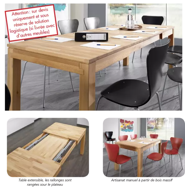 Table extensible Grado, en h�tre massif