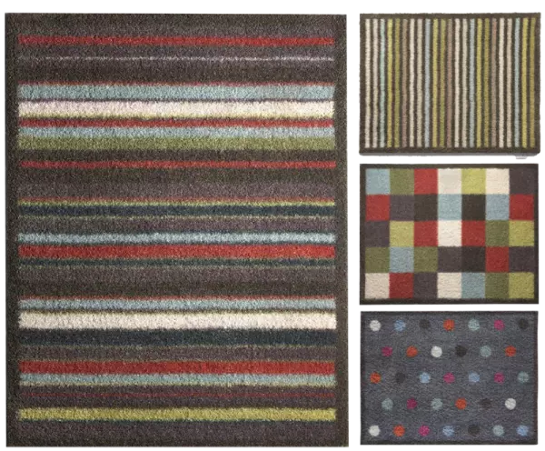 Tapis de sol absorbant coton/latex 65x85 cm, damier color�