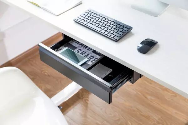 Tiroir � fixer sous bureau, en acier, noir