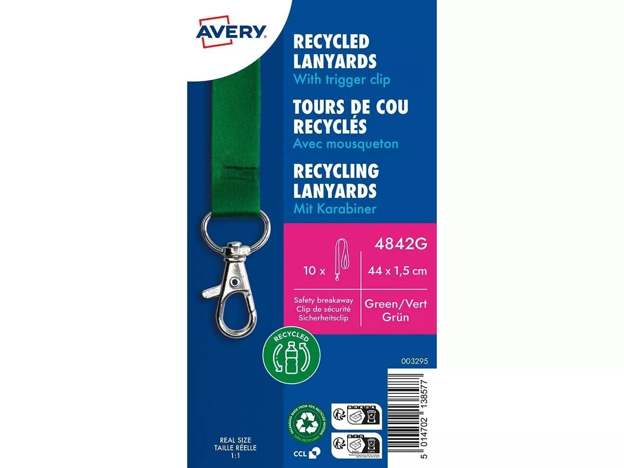 Tours de cou plastique recycl&eacute; Avery