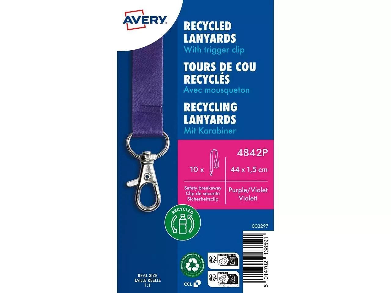 Tours de cou plastique recycl&eacute; Avery