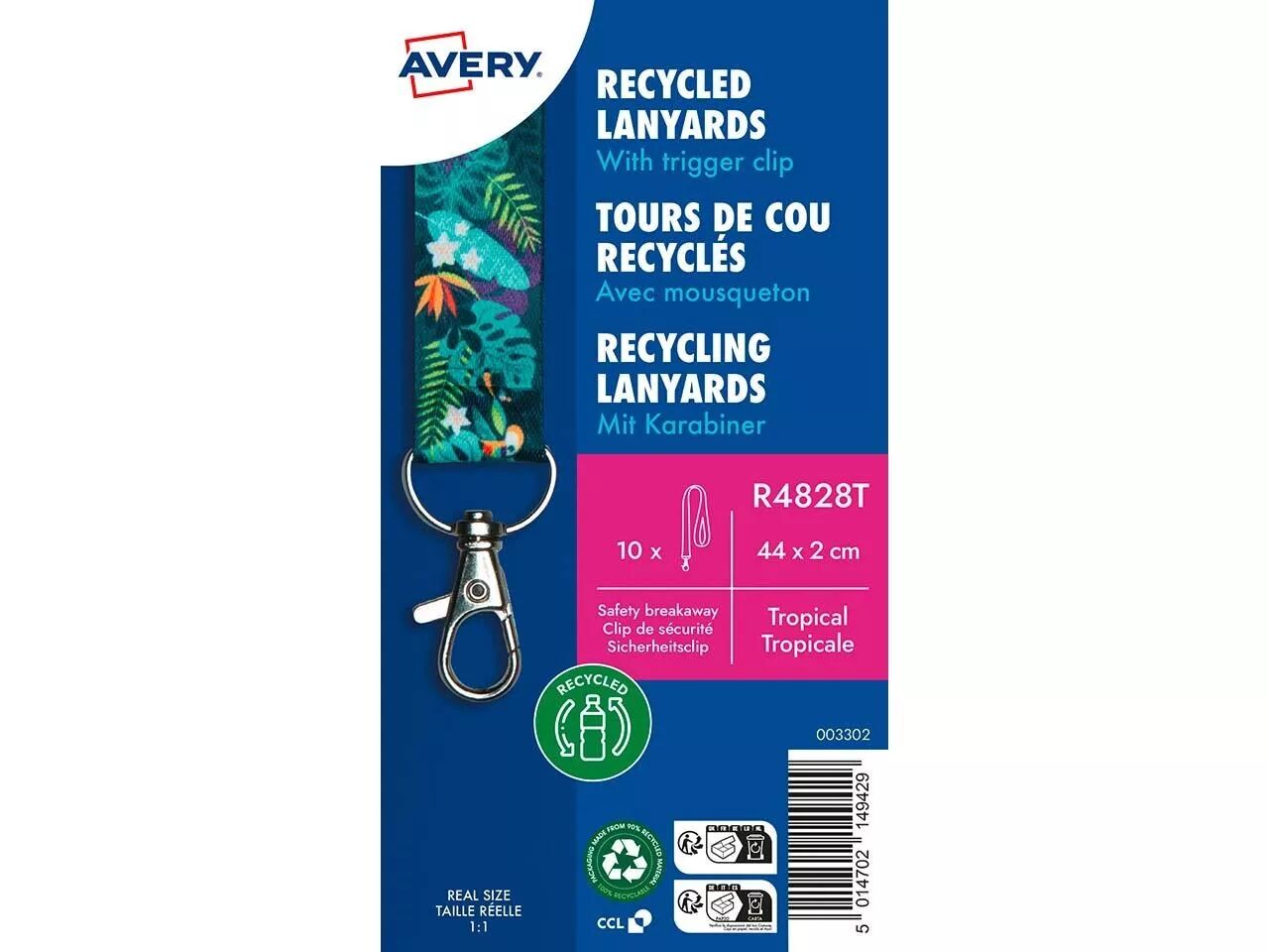 Tours de cou plastique recycl&eacute; Avery