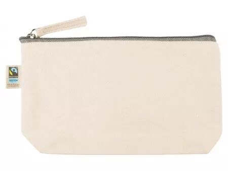 Trousse coton bio &agrave; fermeture &agrave; glissi&egrave;re, L225xP35xH130 mm