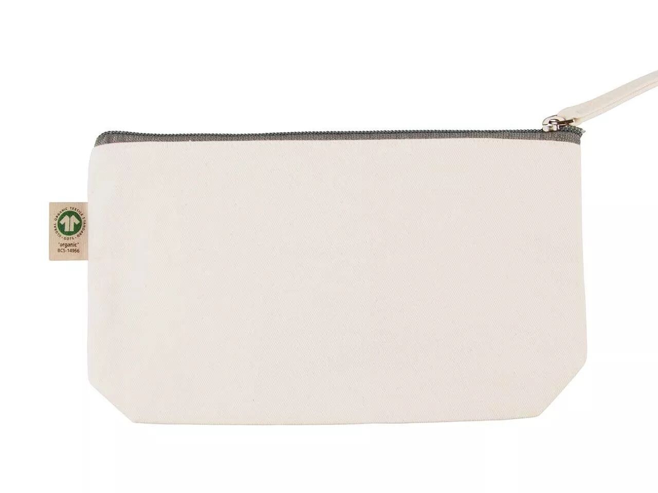 Trousse coton bio &agrave; fermeture &agrave; glissi&egrave;re, L225xP35xH130 mm